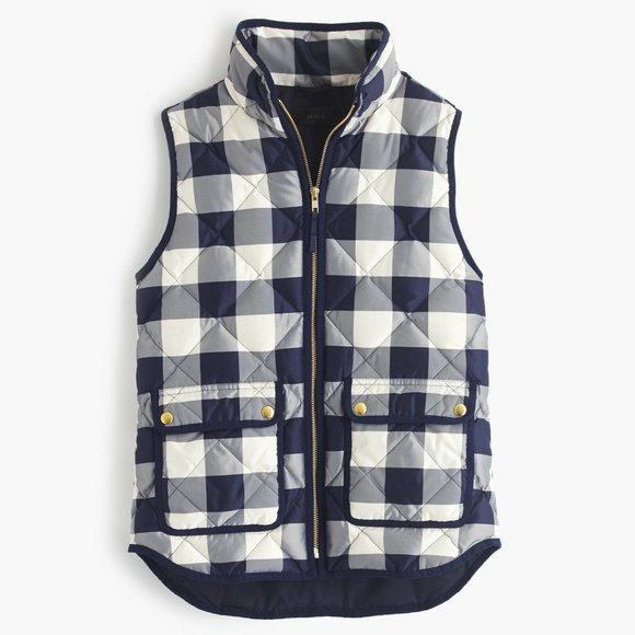 J. Crew Excursion Quilted Vest Buffalo Check Plaid - Picture 1 of 4